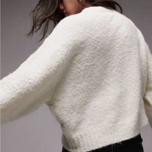 Topshop Boxy Bouclé Sweater, Ivory